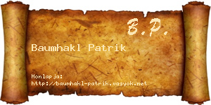 Baumhakl Patrik névjegykártya